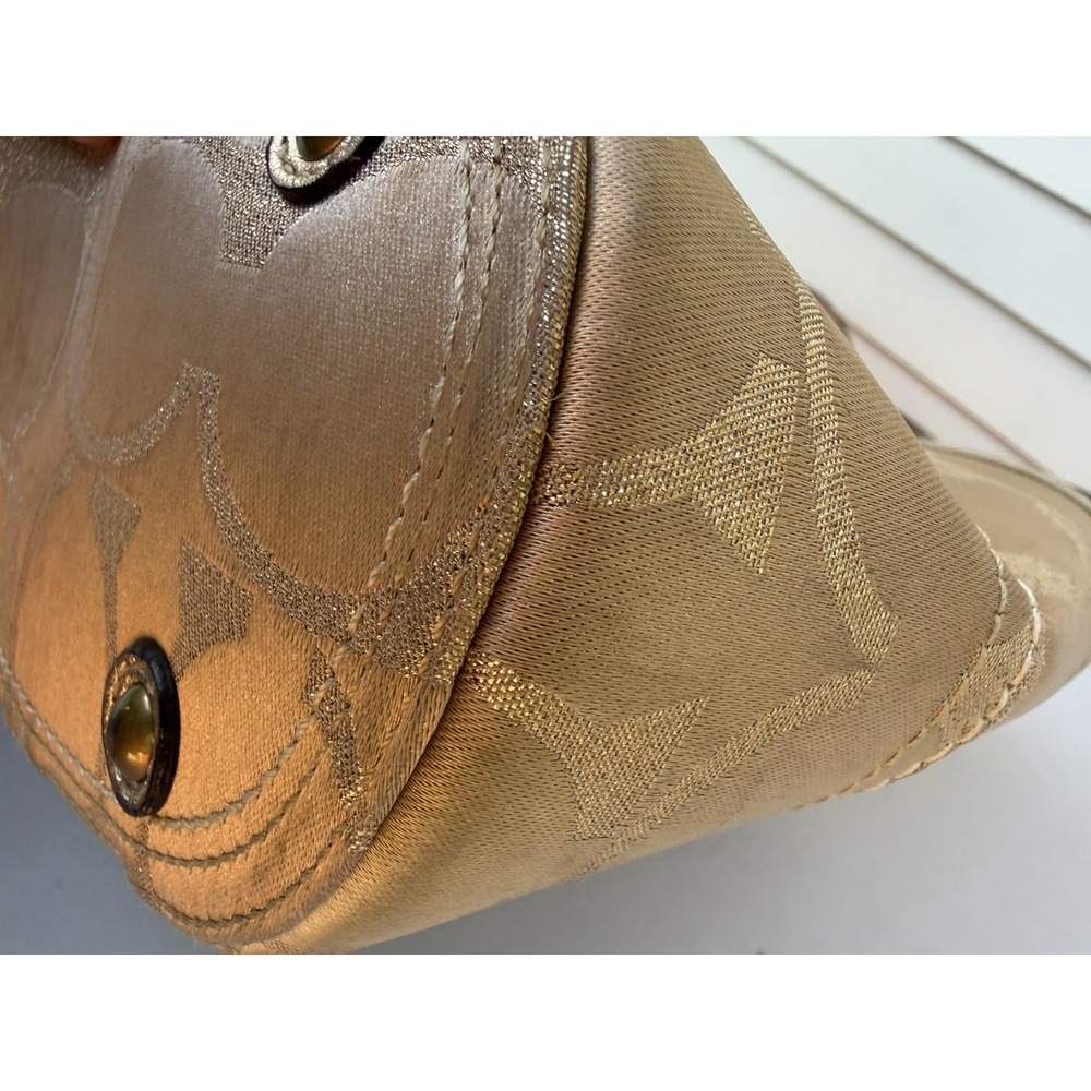 Coach 11505 Metallic Signature C Gallery Tote Gold Studded Y2K Shoulder Bag - Picture 12 of 16